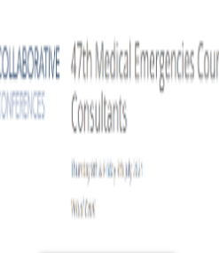 47th Medical Emergencies Course for Consultants 2021 – VIRTUAL EVENT (Videos)